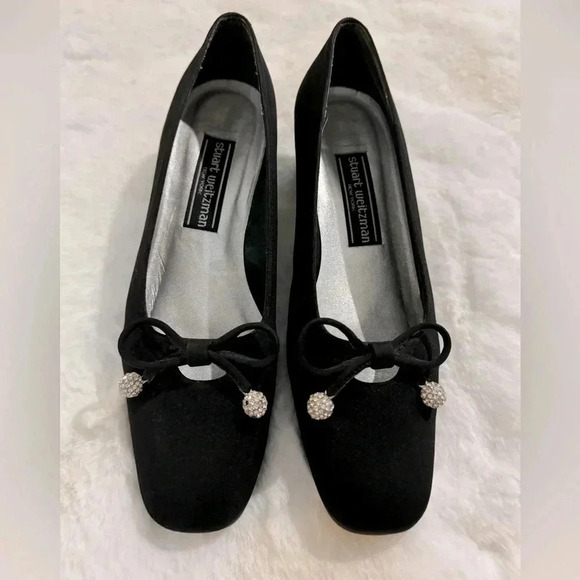 Stuart Weitzman Shoes - Stuart Weitzman Vintage Bow Rhinestone Heels 80’s 7 1/2 Holiday Sparkle Bridal